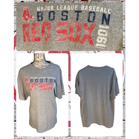Boston Red Sox MLB Major League Baseball Top Gray Large - Picture 4 of 11